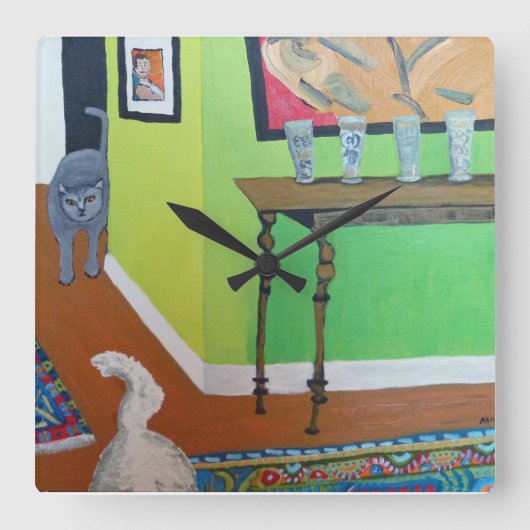 Huiselijk geweld vierkante klok (Voorkant)