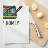 Huiselijk huis theepot ontwerp theedoek (Quarter Fold)