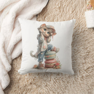 Huiselijke Kat & Zoete Huisdecoratie Kussen