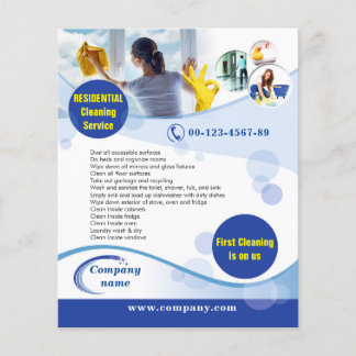 Huiselijke schoonmaakservice flyer