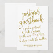Huisgastenboek Postkaart Goud Glitter Betaalbaar B Kaart (Voorkant / Achterkant)