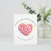 huisgebakken goederen donuts en sproinkles monogra briefkaart (Staand voorkant)