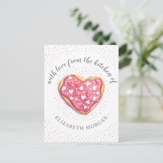 huisgebakken goederen donuts en sproinkles monogra briefkaart (Staand voorkant)