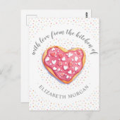 huisgebakken goederen donuts en sproinkles monogra briefkaart (Voorkant / Achterkant)