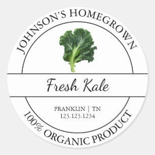 Huisgegroeide tuin vers biologisch boerenkool labe ronde sticker