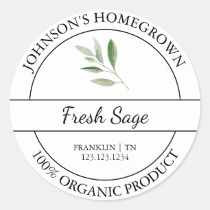 Huisgegroeide tuin vers biologisch salie label