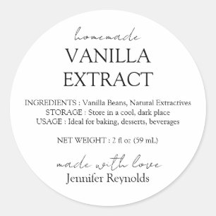 Huisgemaakte Vanille-Extract Labels met Instructie