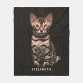 Huishoudelijke kat Kitten Leopard Spots gepersonal Fleece Deken (Voorkant)