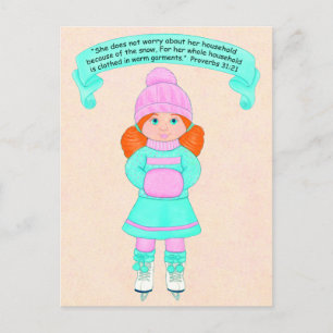 Huishoudelijke kleding~Sneeuw~Schrift Briefkaart