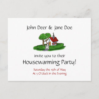 Huishoudelijke opwarming uitnodiging briefkaart