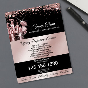 Huishoudelijke schoonmaakservice schoonmaakservice flyer