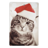 Huishoudelijke tabletkat met rood kerstpet mini klembord (Achterkant)