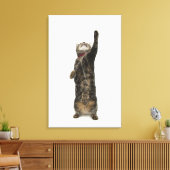 Huishoudelijke tabletkat op twee poten canvas afdruk (Insitu (Woonkamer))