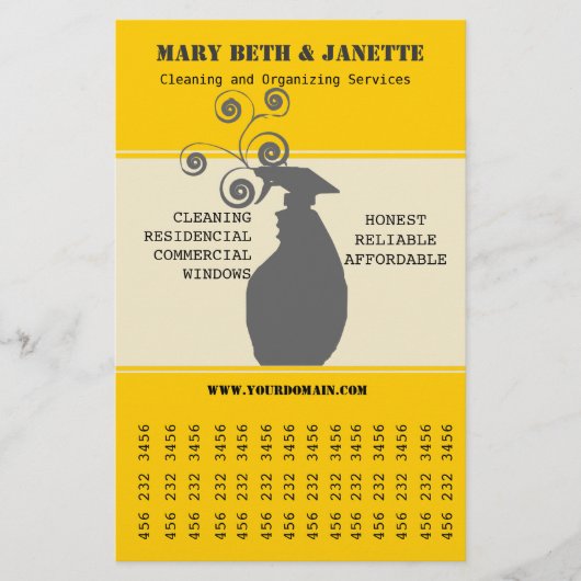 Huishoudelijke warenhuisschoonmaak flyer (Voorkant)