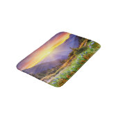 Huishoudelijke zonsondergang in het berglandschap badmat (Gekanteld)