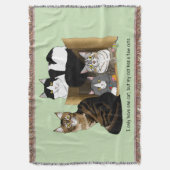 Huishoudens met Meerdere Katten Groen Grappig Deken (Voorkant Verticaal)
