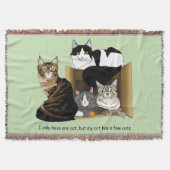 Huishoudens met Meerdere Katten Groen Grappig Deken (Voorkant)