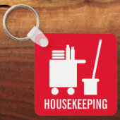 Huishouding hotel kamer schoonmaken op maat sleute sleutelhanger (Voorkant)