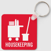 Huishouding hotel kamer schoonmaken op maat sleute sleutelhanger (Achterkant)