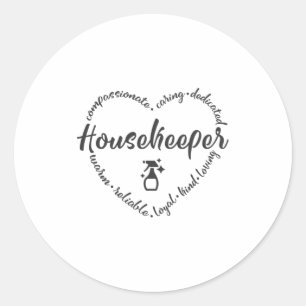 Huishoudster, huishoudster, huisschoonmaker ronde sticker