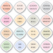 Huishoudster Index Tabs Binder Verdeler Bujo Plann Sticker (Voorkant)