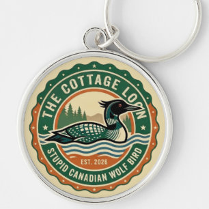 Huisje Loon Stomme Canadese Wolf Vogel Sleutelhanger