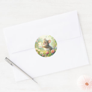 Huisje Muis Liebesbrief Weide Ronde Sticker
