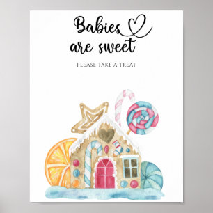 Huisje van peperkoek - baby's zijn lief poster
