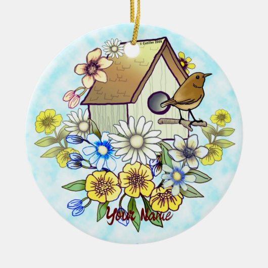 Huisje Winterkoning ornament (Voorkant)