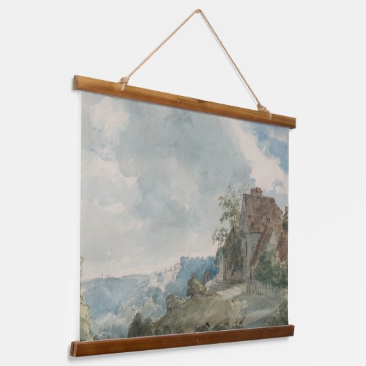 Huisjes in een Landschap | William Henry Hunt Hangend Wandkleed