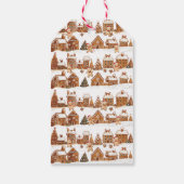 Huisjes van peperkoek Mannen Kerstdorp Cadeaulabel (Achterkant)