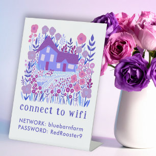 Huisjesverhuur WIFI Login Wachtwoord Boerderij Reclamebord Met Voetstuk