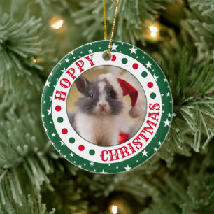  huiskonijn   Hoppy Christmas Foto Keramisch Ornament