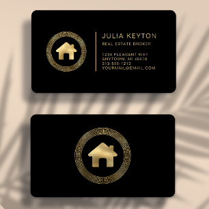 Huislogo Goud Premium Zwart Vastgoed Visitekaartje