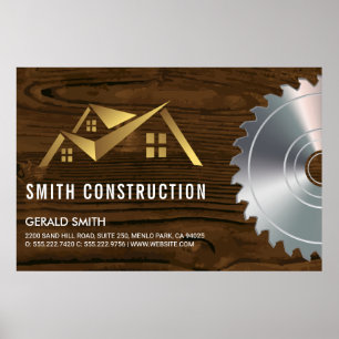 Huislogo Hout en Zaag Poster