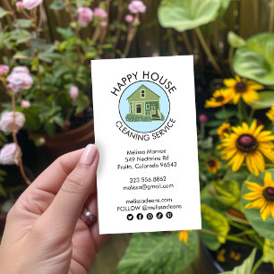 Huislogo Schoonmaak Diensten Sociale Pictogram Visitekaartje