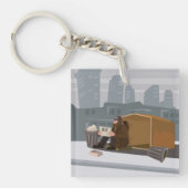 Huisloos Man Sleutelhanger (Voorkant)