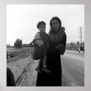 Huisloze moeder en kind - 1939 poster