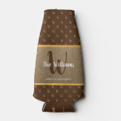 huismerknaam bruine label flessenkoeler flesjeskoeler (Voorkant)