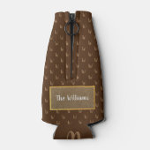 huismerknaam bruine label flessenkoeler flesjeskoeler (Achterkant)