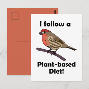 Huismus Ik Volg Plantaardig Dieet Grappige Vogel Briefkaart
