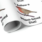 Huismus Ik Volg Plantaardig Dieet Grappige Vogel Cadeaupapier (Rol Hoek)