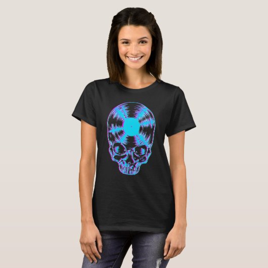 Huismuziek Glitch Optische Illusie EDM Rave DJ SK T-shirt (Voorkant volledig)