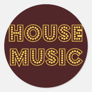 HUISMUZIEK RONDE STICKER