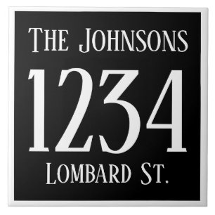 huisnummer met straat en naam tegeltje