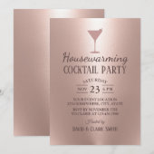 Huisopwarming Cocktail: Blush Roos Gold Kaart (Voorkant / Achterkant)