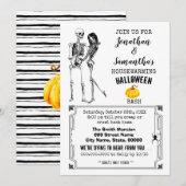 Huisopwarming Halloween party skeleton gothic kopp Kaart (Voorkant / Achterkant)