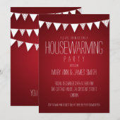 Huisopwarmingspartij Hart Bunting Red Kaart (Voorkant / Achterkant)