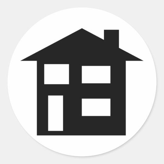 huispictogram ronde sticker (Voorkant)