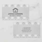 huispictogram | Witte lederen gestoffeerde vulling Visitekaartje (Voorkant / Achterkant)